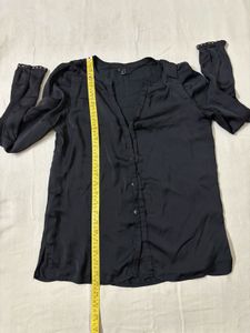 Mango Black V-Neck Blouse