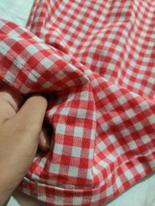 Red Gingham Wide Leg Pants