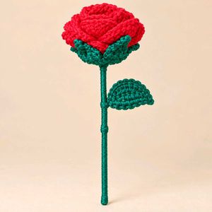 Handmade Crochet Red Rose
