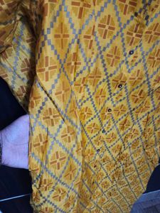 Yellow Patterned Kurta