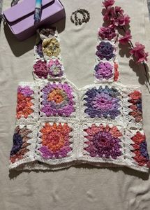 Boho Crochet Granny Square Top