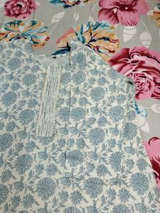 Floral Print Cotton Kurta