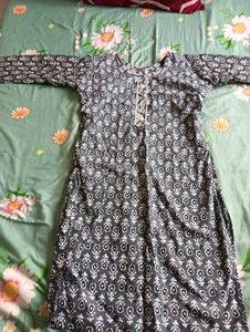 Stylish Grey Kurta with White Print