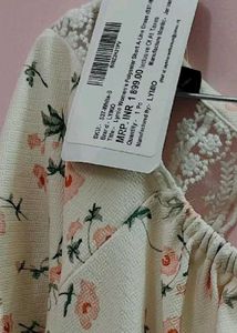 Cream Floral Print Dress
