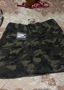 Denim Cargo Mini Skirt