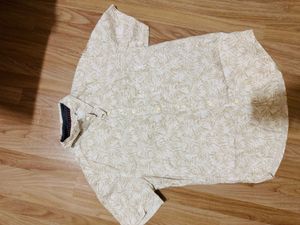 Men's Short Sleeve Leaf Print Shirt