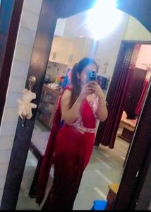 Embellished Red Ethnic Blouse saree