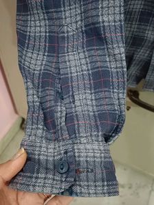Men's Blue Checkered Casual Shirt