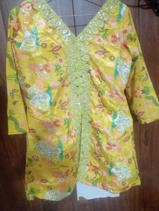 Vibrant Yellow Kurta with Embellishments