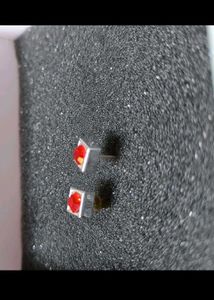 Sparkling Red Gemstone Stud Earrings