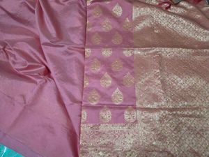 Elegant Pink Silk Embellished Saree