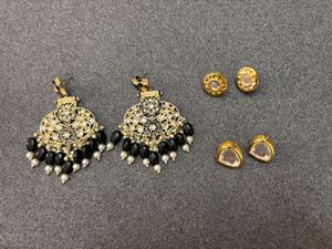 Chandbalis + 2 Pairs Studs (Combo)