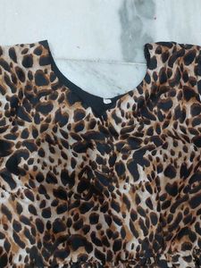 Leopard Print Long Sleeve Maxi Dress