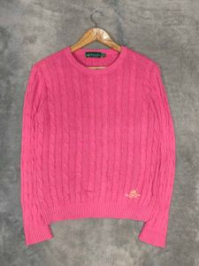 Polo Pink Cable Knit Sweater