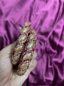 Embellished Red Bangles