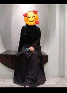 Elegant Black abaya Set with Dupatta