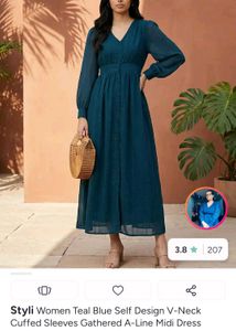 Styli Women Teal Blue Midi Dress