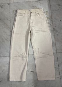 FREAKINS ECRU BEIGE STRAIGHT FIT JEANS 32