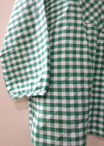 Green Gingham Cotton Top