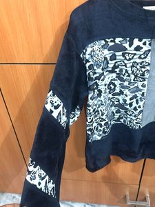 velvet full track suit upper with lower blue colo