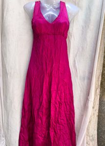 Vibrant Pink Halter Neck Maxi Dress