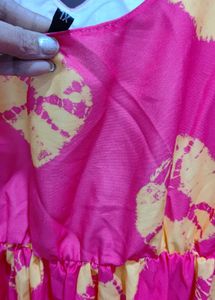 Pink &amp; Yellow Tiered Maxi Dress