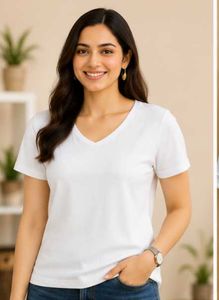 Classic V-Neck White T-Shirt
