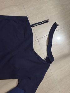 Stylish One-Shoulder Navy Top