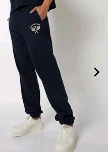 Navy Blue Joggers with Tennis Graphic