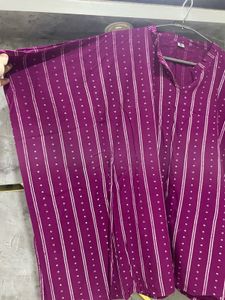 Purple Striped Kurta