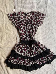 Chic Leopard Print Ruffled Dress