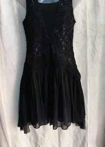 I. Elegant Black Embellished Dress
