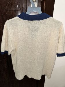 Sheer Knit Polo Top