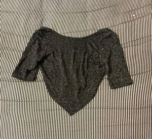 Sparkly Black V-Neck Top