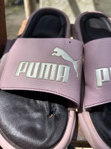Puma Slides - Pink &amp; Black adidas combo
