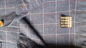 Korean Blue Plaid/Checked Button-Down Shirt