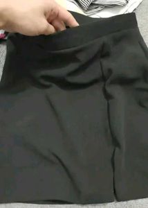 Black Mini Skirt with Slit