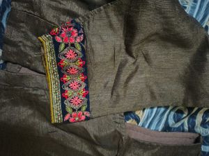 Embroidered Cotton Silk Saree