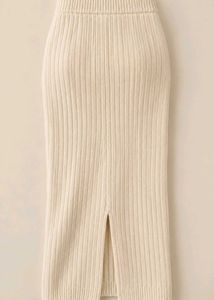 Ribbed Knit Midi Skirt