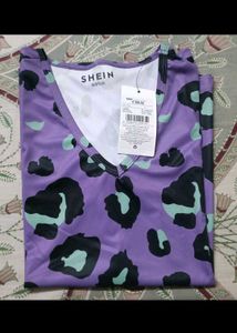 Shein Purple Leopard Print Tee