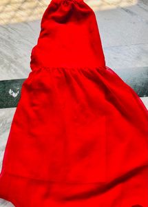 Vibrant Red Sequined Kurta Set