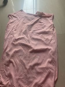 Pink long to  with Multicolor Print