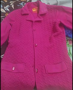 Women Pink Woolen Cardigan Sweater( No Defect)