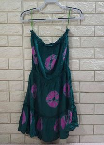 Green and Pink Floral Rayon Sundress