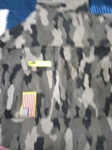Camouflage T-Shirt with US Flag Patch