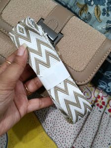 Stylish Beige Tweed Handbag