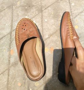 Comfortable Brown Faux Leather Slip-Ons