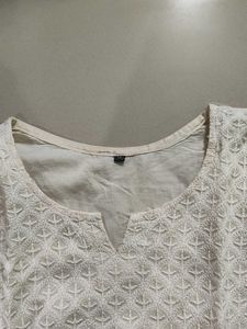 Elegant White Sequined Kurta Set