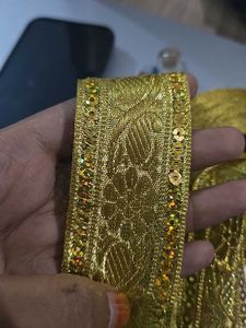 Golden Sequin Lace Trim