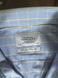 Men's Blue Checkered Dress Shirt